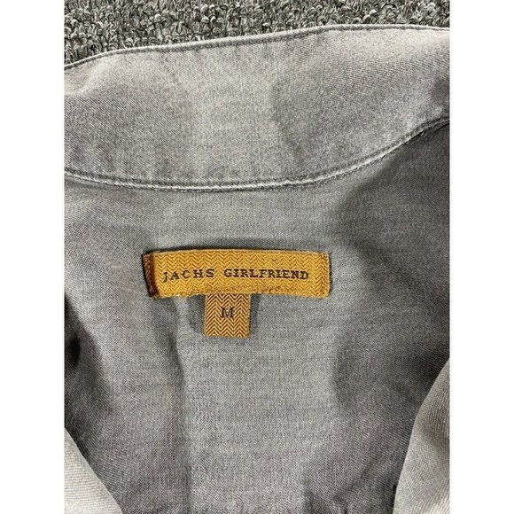 Zachs Girlfriend Button Up Shirt Womens Medium Gray Sleeveless Blouse Ladies M - Picture 2 of 11